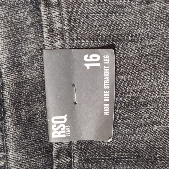 RSQ JEANS High Rise Straight Leg Black Denim Jeans - Girls Size 16 - Picture 10 of 11